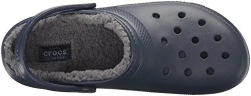 Crocs Unisex Classic Lined Clogs, Navy/Charcoal, 42/43 EU