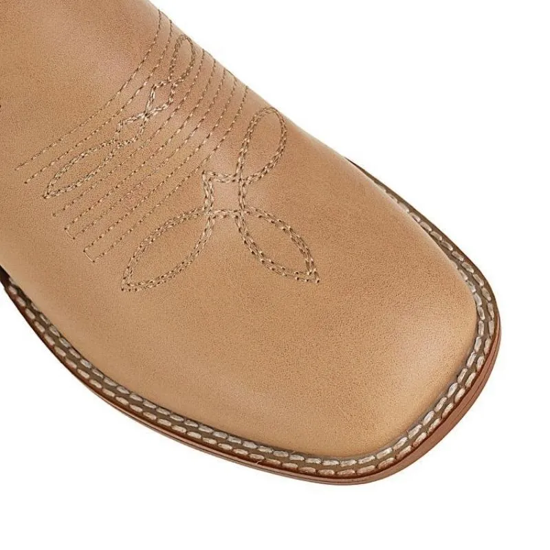 Customized Sunflower Embroidered Leather-patch Western Boots