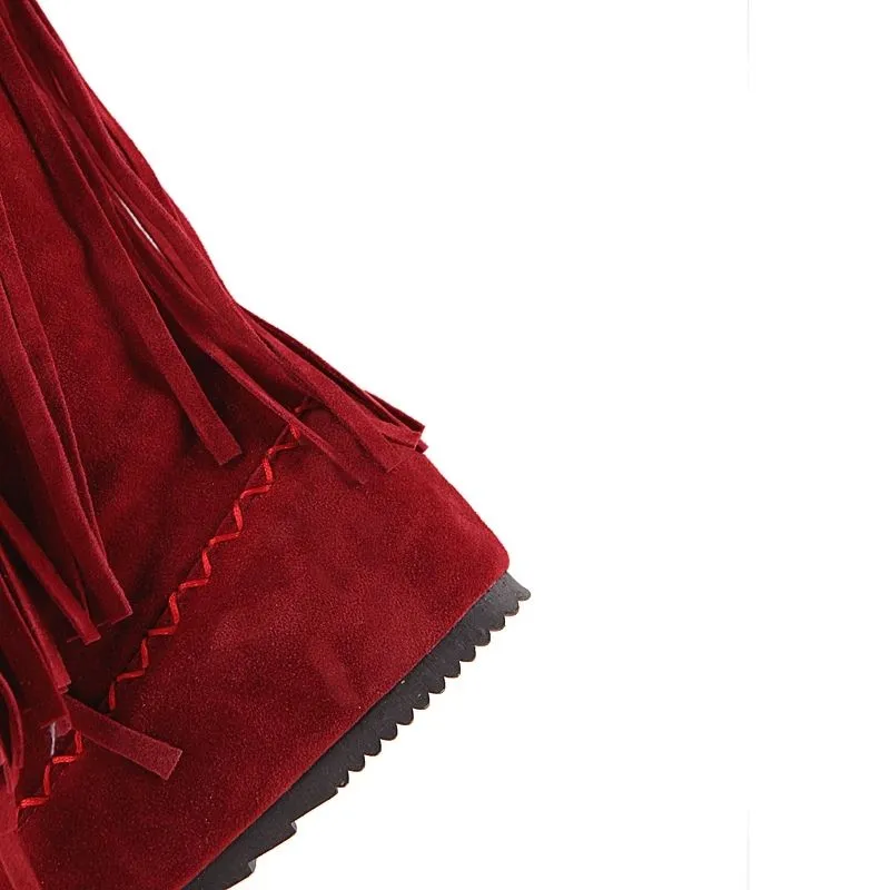 Customized Tassel Ethnic Style Heightening Western Boots