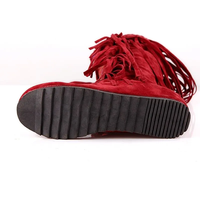 Customized Tassel Ethnic Style Heightening Western Boots