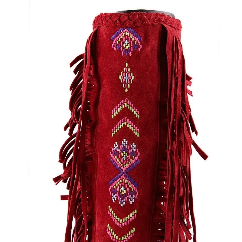 Customized Tassel Ethnic Style Heightening Western Boots