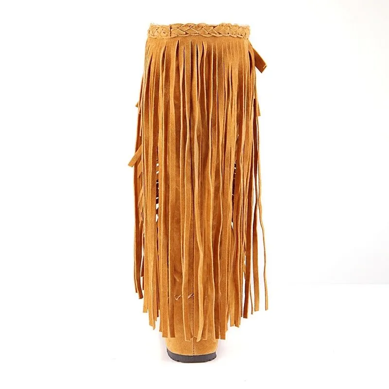 Customized Tassel Ethnic Style Heightening Western Boots