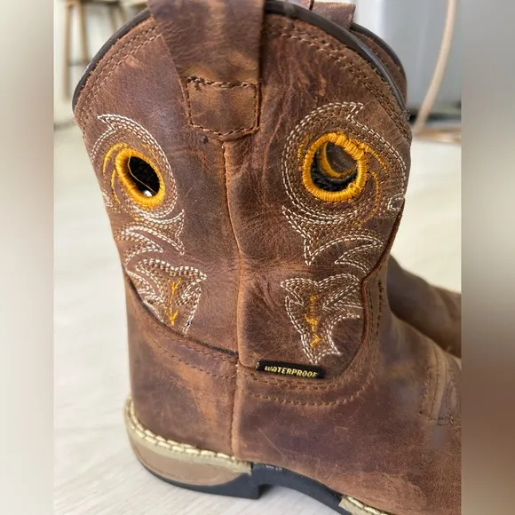 Dan Post Children's Youth Storm's Eye Jr Brown Square Toe Western Boots Sz 1.5
