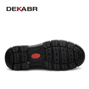 DEKABR Cowhide Men Loafers Lightweight Slip-On Formal-Casual Versatility Water-Resistant Casual Flexible Non-Slip Driving Shoes