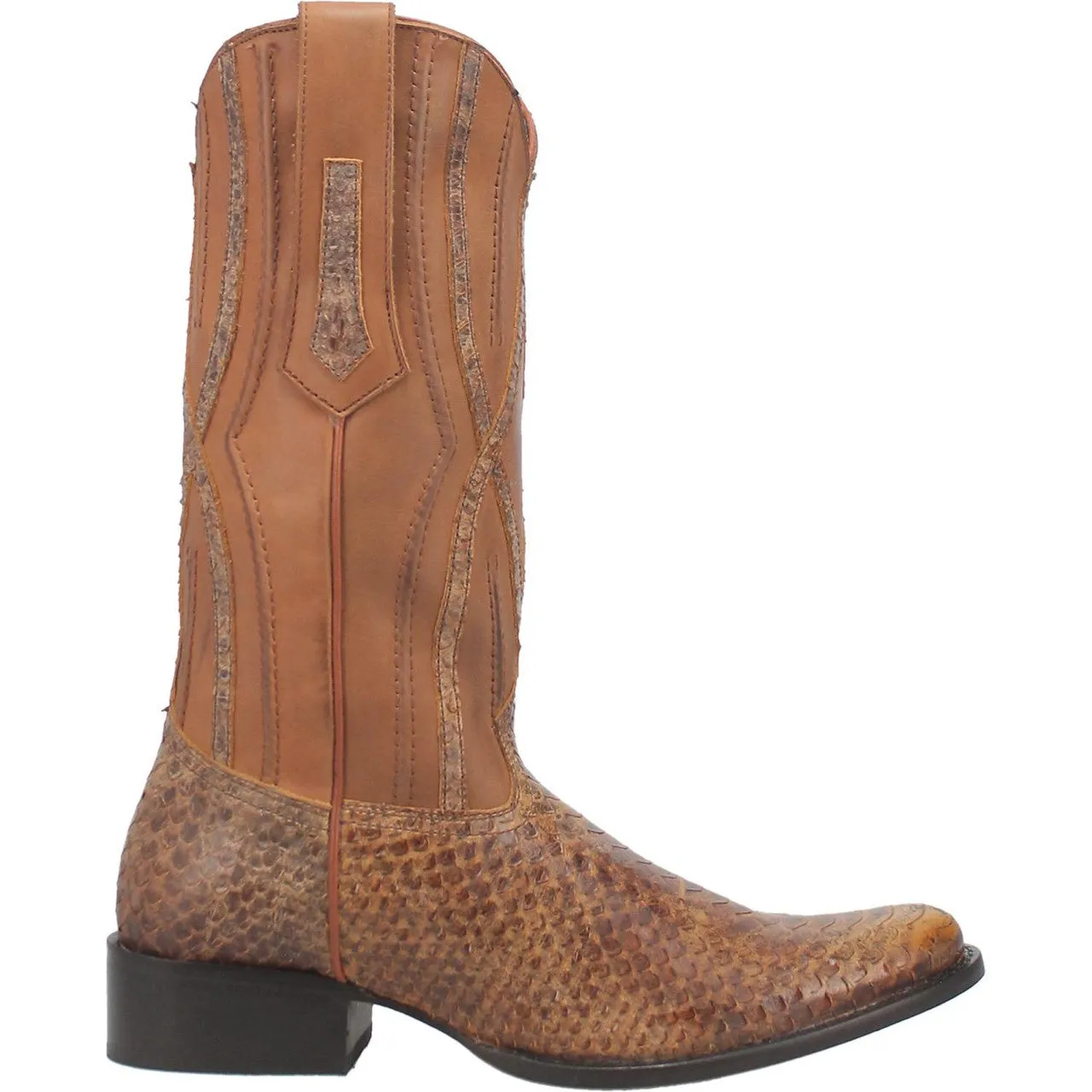 Dingo Men's Ace High Tan Snake Print J-Toe Western Boots