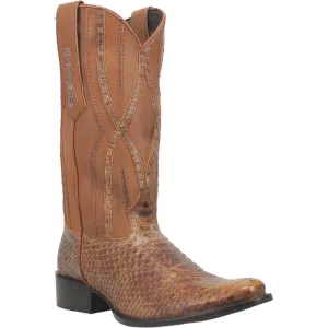 Dingo Men's Ace High Tan Snake Print J-Toe Western Boots