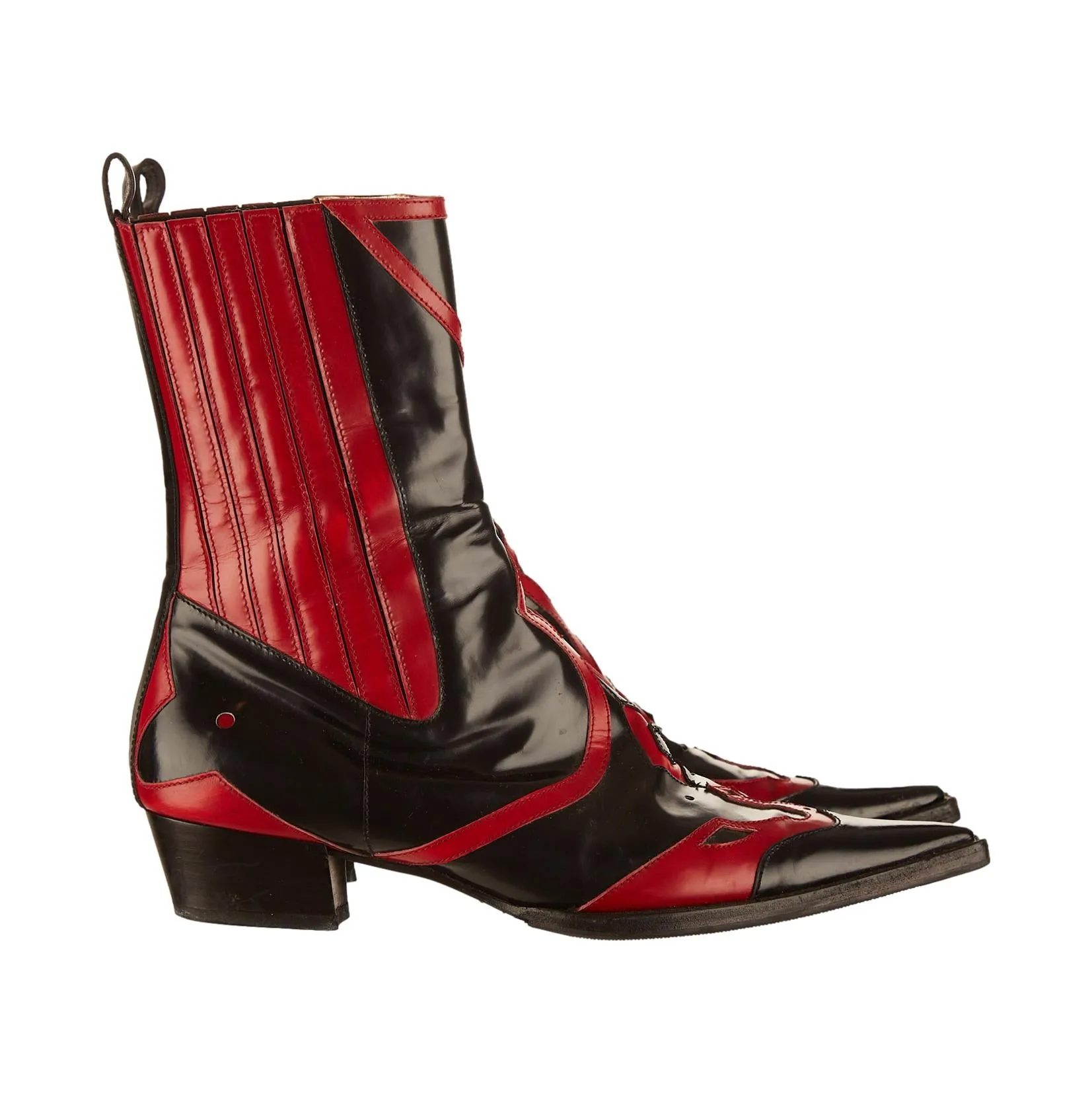 Dolce & Gabbana Red Western Ankle Boots