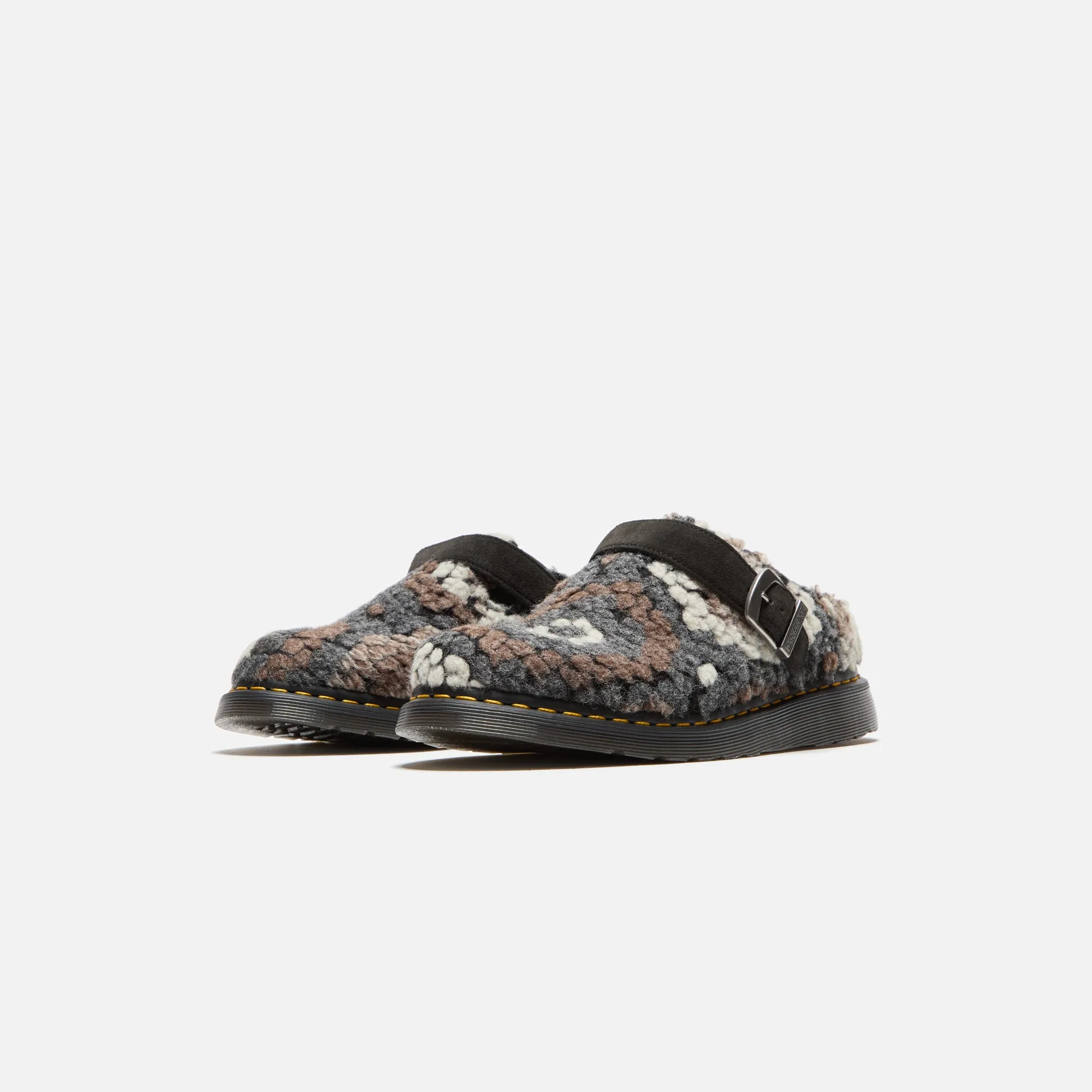 Dr. Martens Isham Mules - Black Mix Crochet Wool