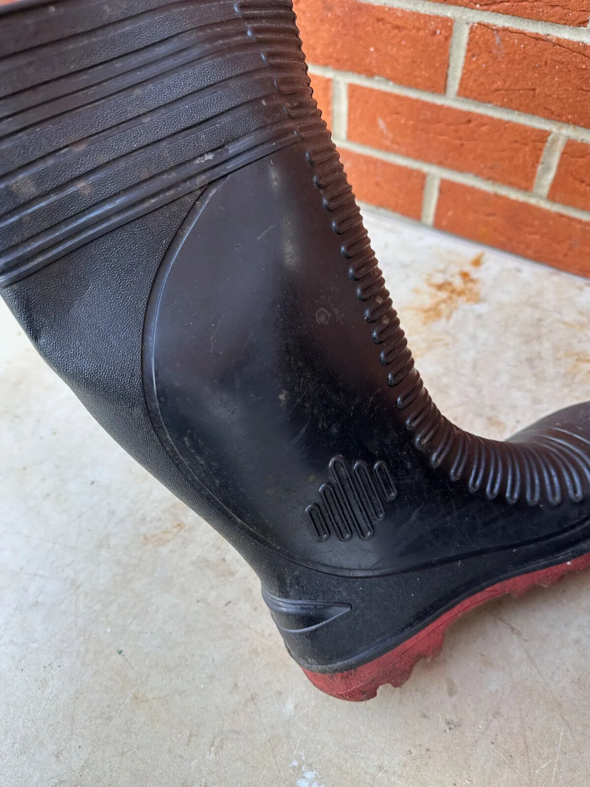 Dunlop Ribbed Safety Rubber Wellies Wellington Boots - Size UK 8 - EU 42