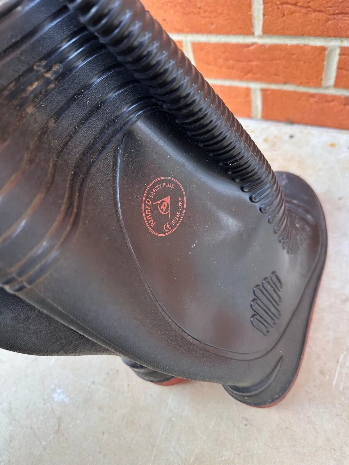 Dunlop Ribbed Safety Rubber Wellies Wellington Boots - Size UK 8 - EU 42