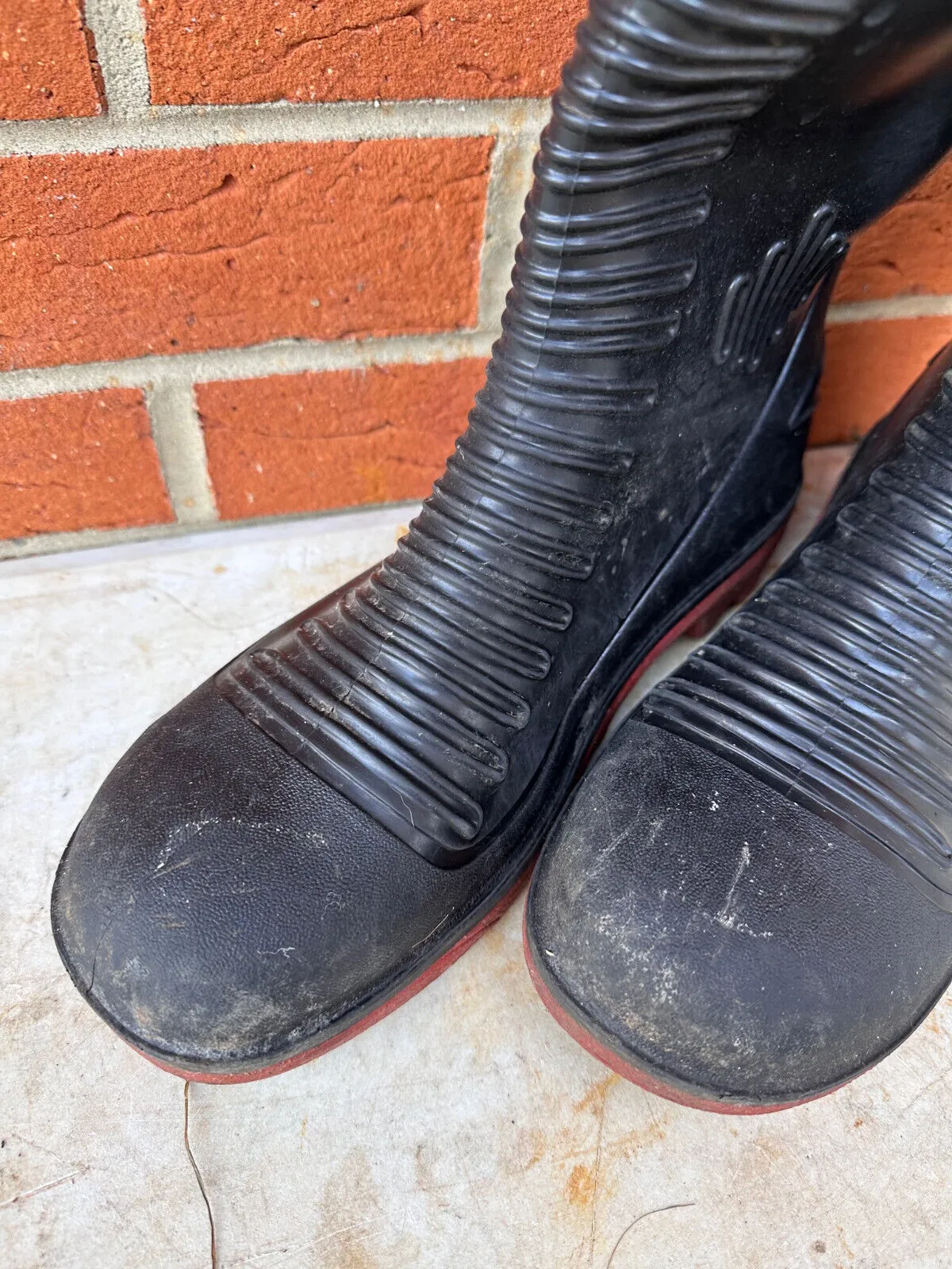 Dunlop Ribbed Safety Rubber Wellies Wellington Boots - Size UK 8 - EU 42