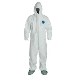 DuPont™ Tyvek® Coveralls with attached Boots, White, Large, TY121SWHLG0025NS