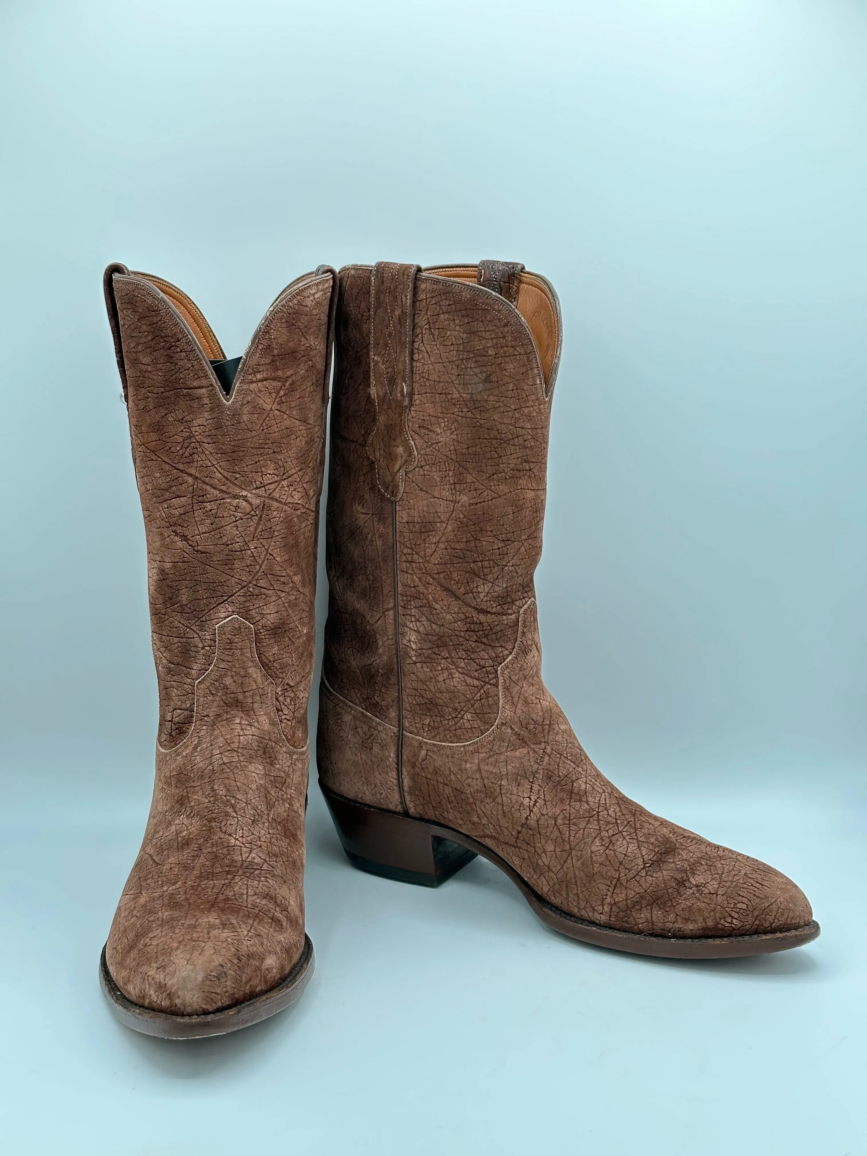 Falconhead Lucchese Full Sueded Hippo Cowboy Boots size 9.5 E