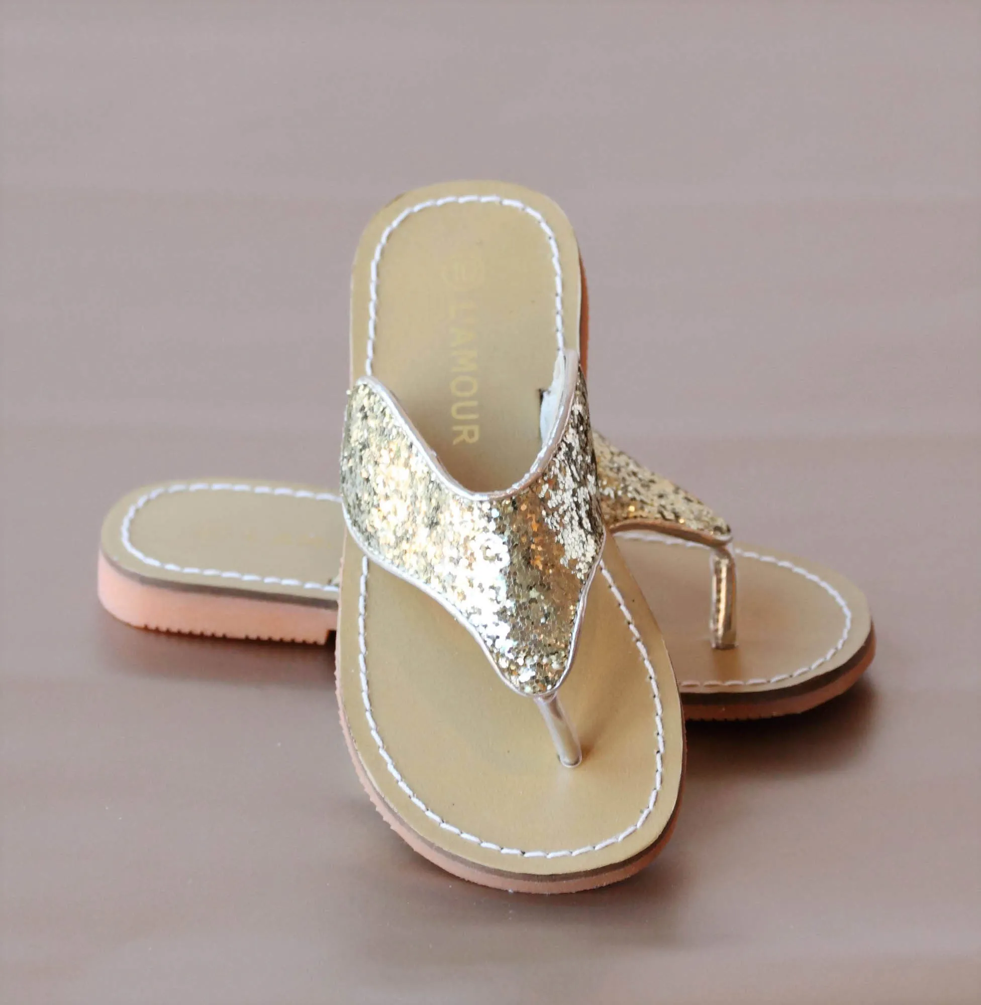 FINAL SALE - L'Amour Girls Glitter Thong Sandal