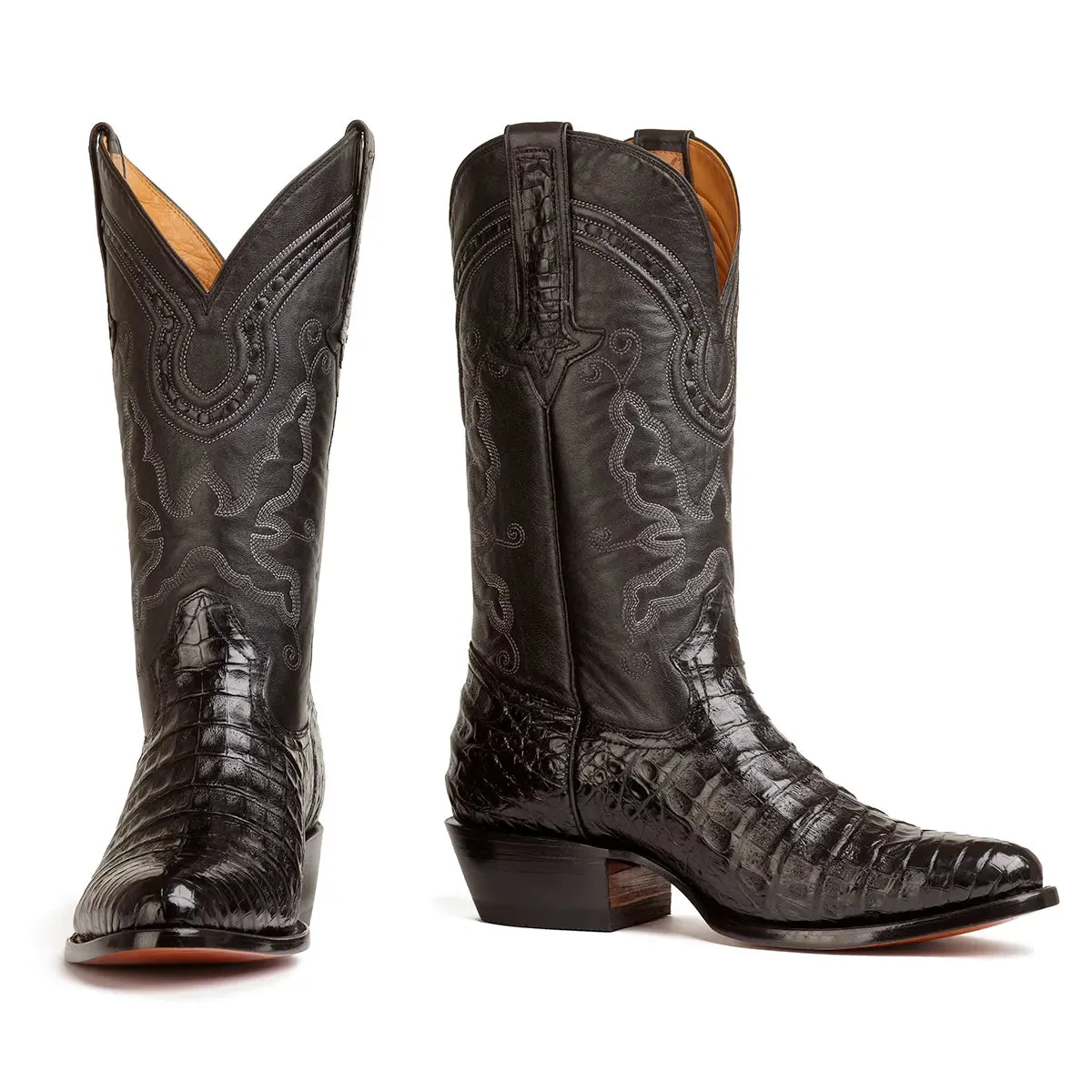 Harris Caiman Belly Classic Western Boot - Black