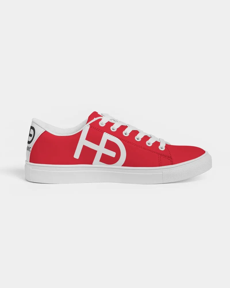 HEED NYC Women's Classic Cherry Red & White Vegan Leather Sneaker