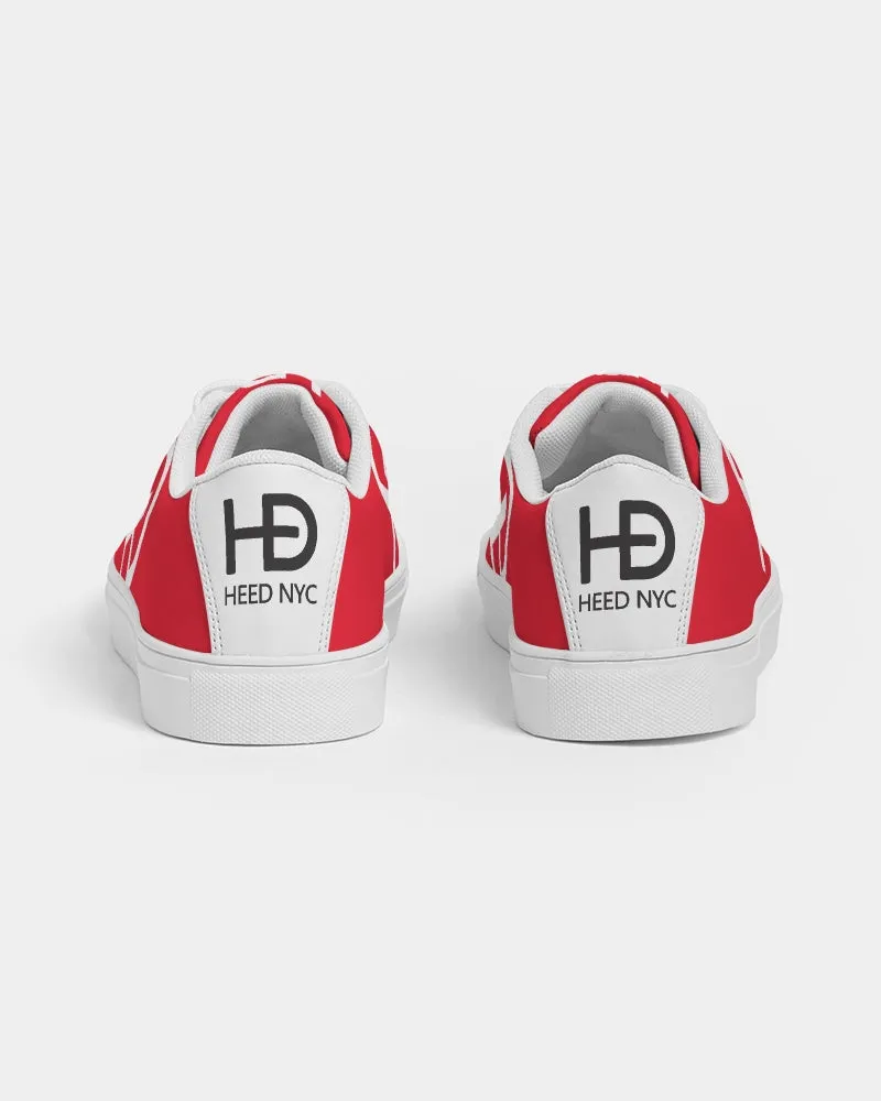 HEED NYC Women's Classic Cherry Red & White Vegan Leather Sneaker