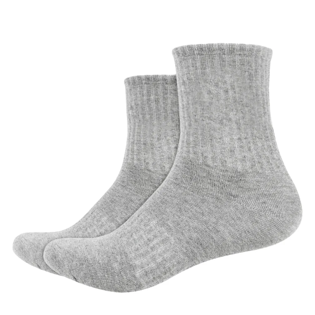 IDENTITY Apparel Unisex Colored Quarter Length Mid Cut Cotton Socks with Striped Ribbing and Arch Support