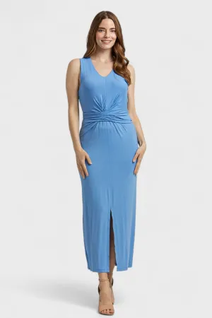 Isabella Blue Tie Waist Maxi Dress
