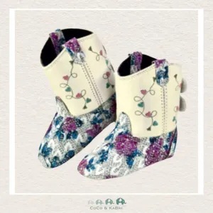 Jama Old West Poppets Western Boots - Purple Flower