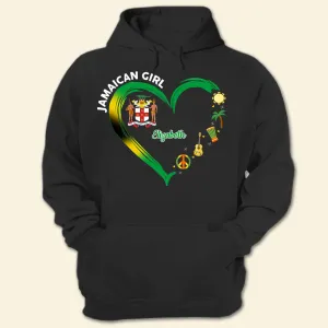 Jamaican Girl Heart With Symbols Hoodie