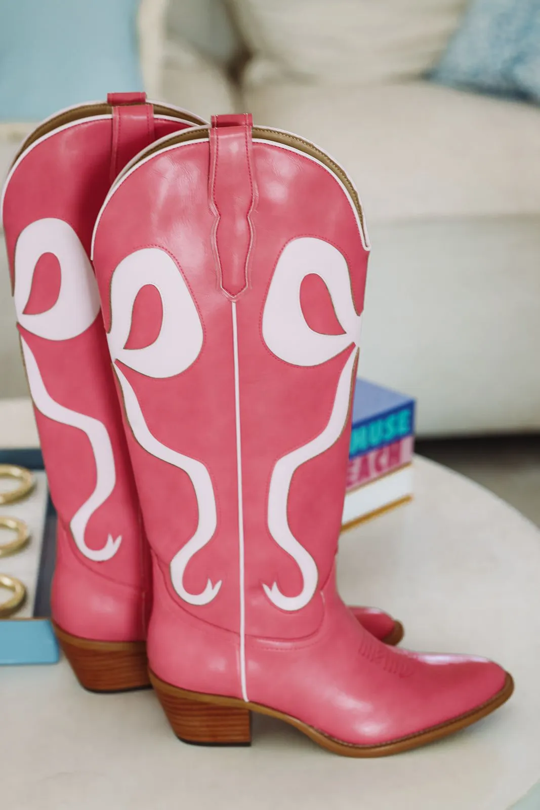 Just a City Girl Cowboy Boots - Pink