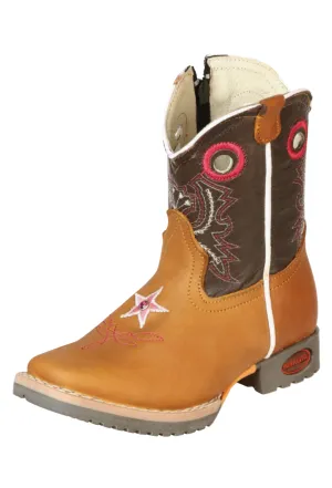 Kids - Botas Vaqueras Rodeo Clasicas de Piel Genuina para Bebes 'El General' - ID: 126580