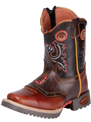 Kids - Botas Vaqueras Rodeo con Antifaz de Piel Genuina para Bebes 'El General' - ID: 31318