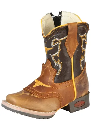 Kids - Botas Vaqueras Rodeo con Antifaz de Piel Genuina para Bebes 'Jar Boots' - ID: 126574