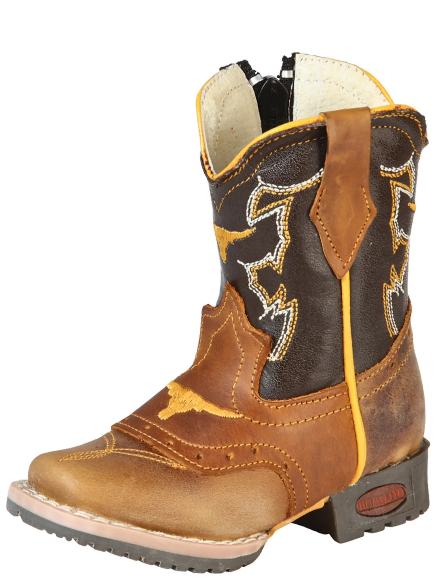 Kids - Botas Vaqueras Rodeo con Antifaz de Piel Genuina para Bebes 'Jar Boots' - ID: 126574