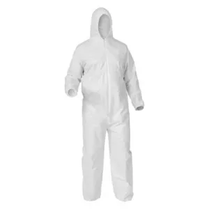 Kimberly-Clark Professional KLEENGUARD™ A35 Coveralls, White, 3X-Large, Elastic Wrists, Boots, Hood, 38952