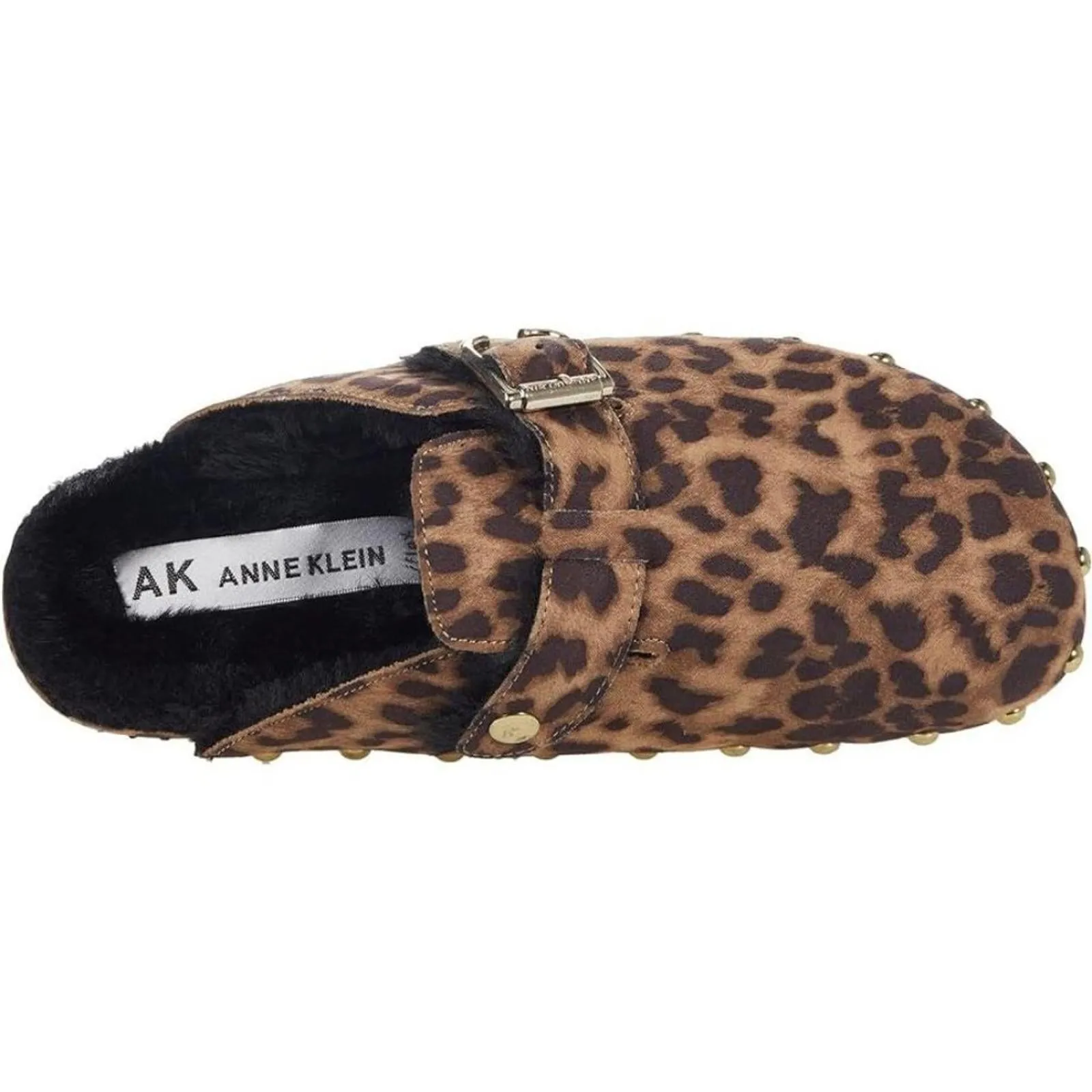 Lacia Leopard Studded Fur Lined Clogs
