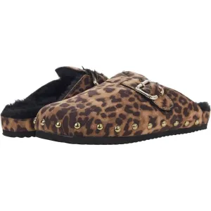 Lacia Leopard Studded Fur Lined Clogs