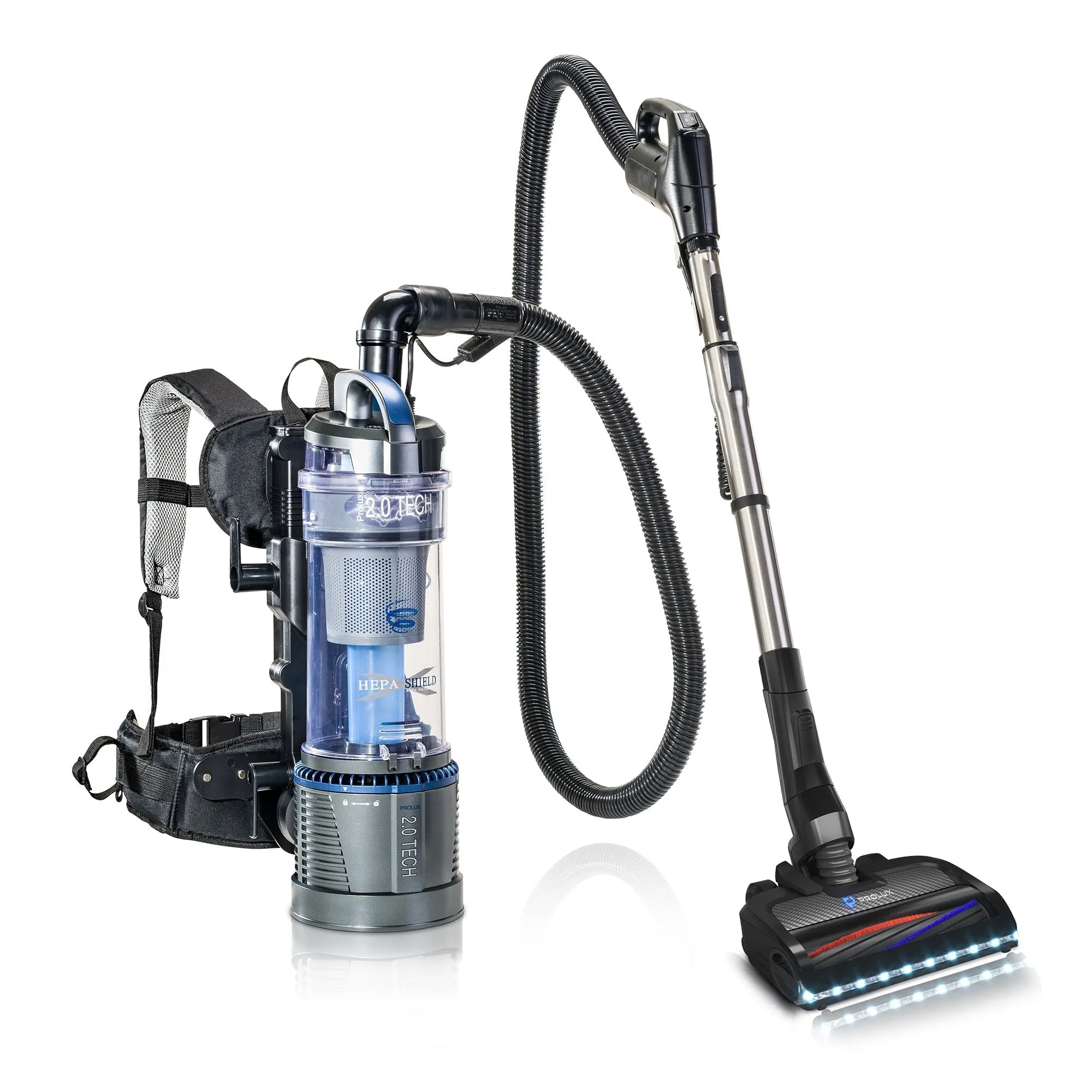 Lightweight Bagless 2.0 Backpack Vacuum w/ Power Nozzle and 5 YR Warranty by Prolux