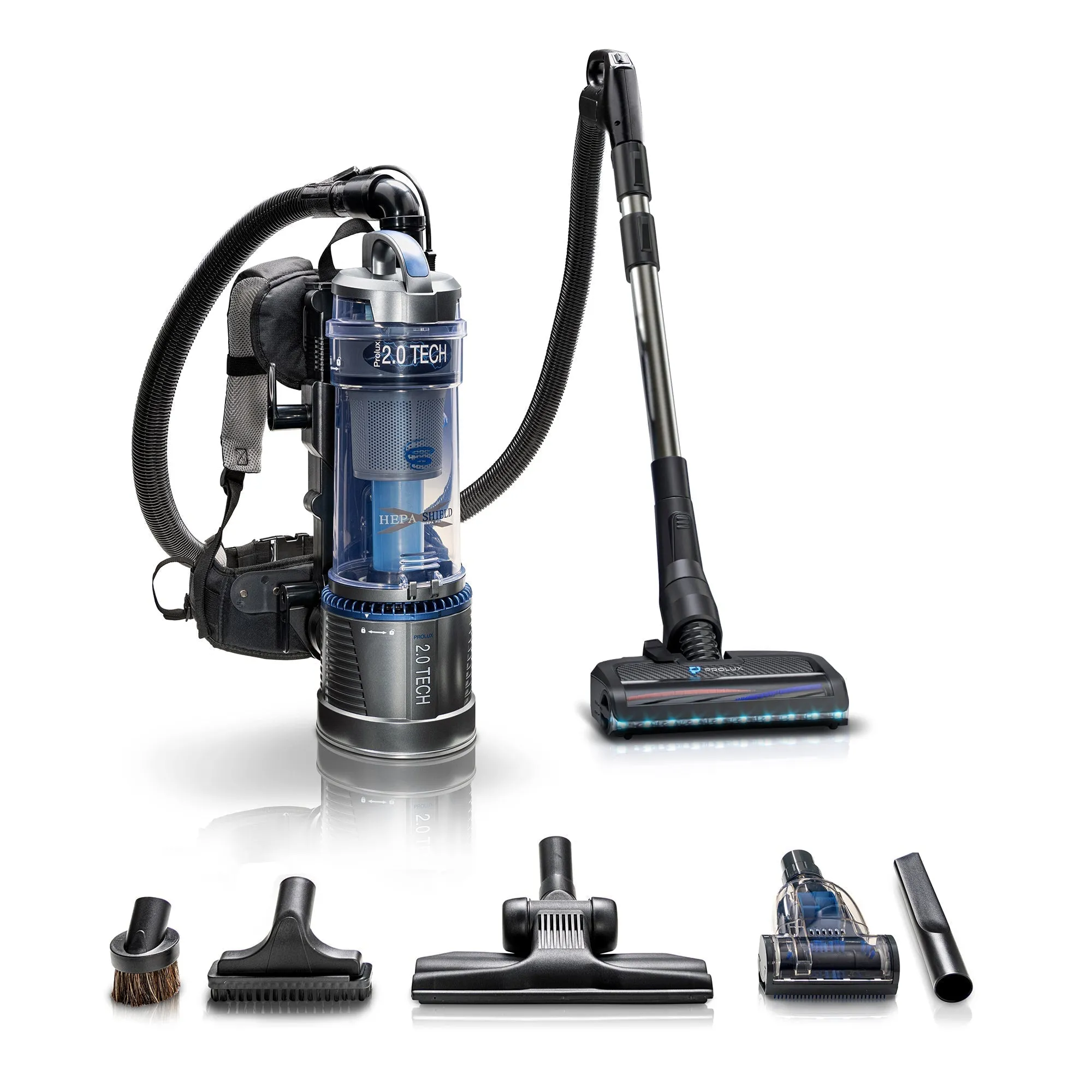 Lightweight Bagless 2.0 Backpack Vacuum w/ Power Nozzle and 5 YR Warranty by Prolux
