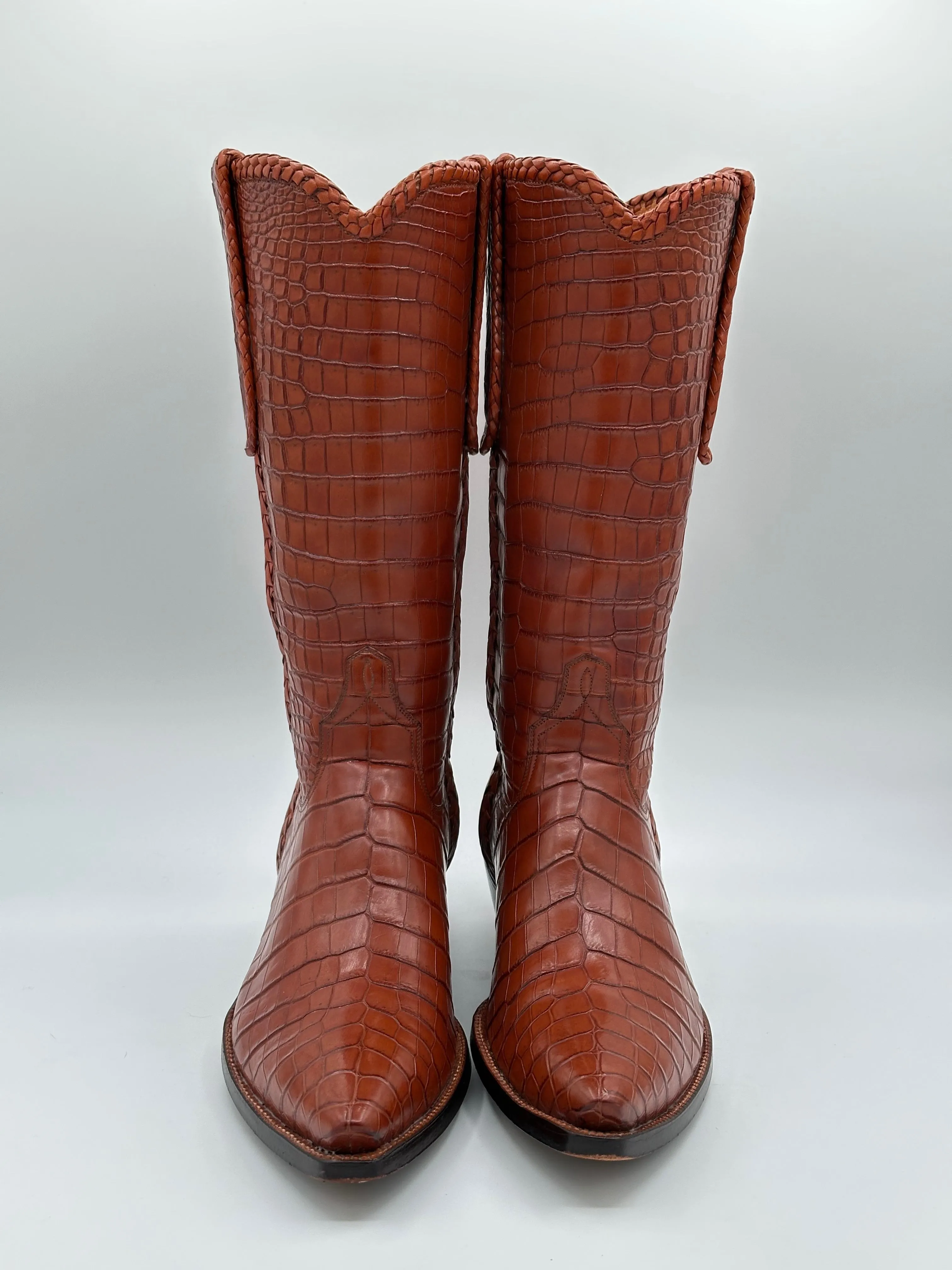 Littles Boot Company Custom Full Nile Crocodile Cowboy Boots size 9 D