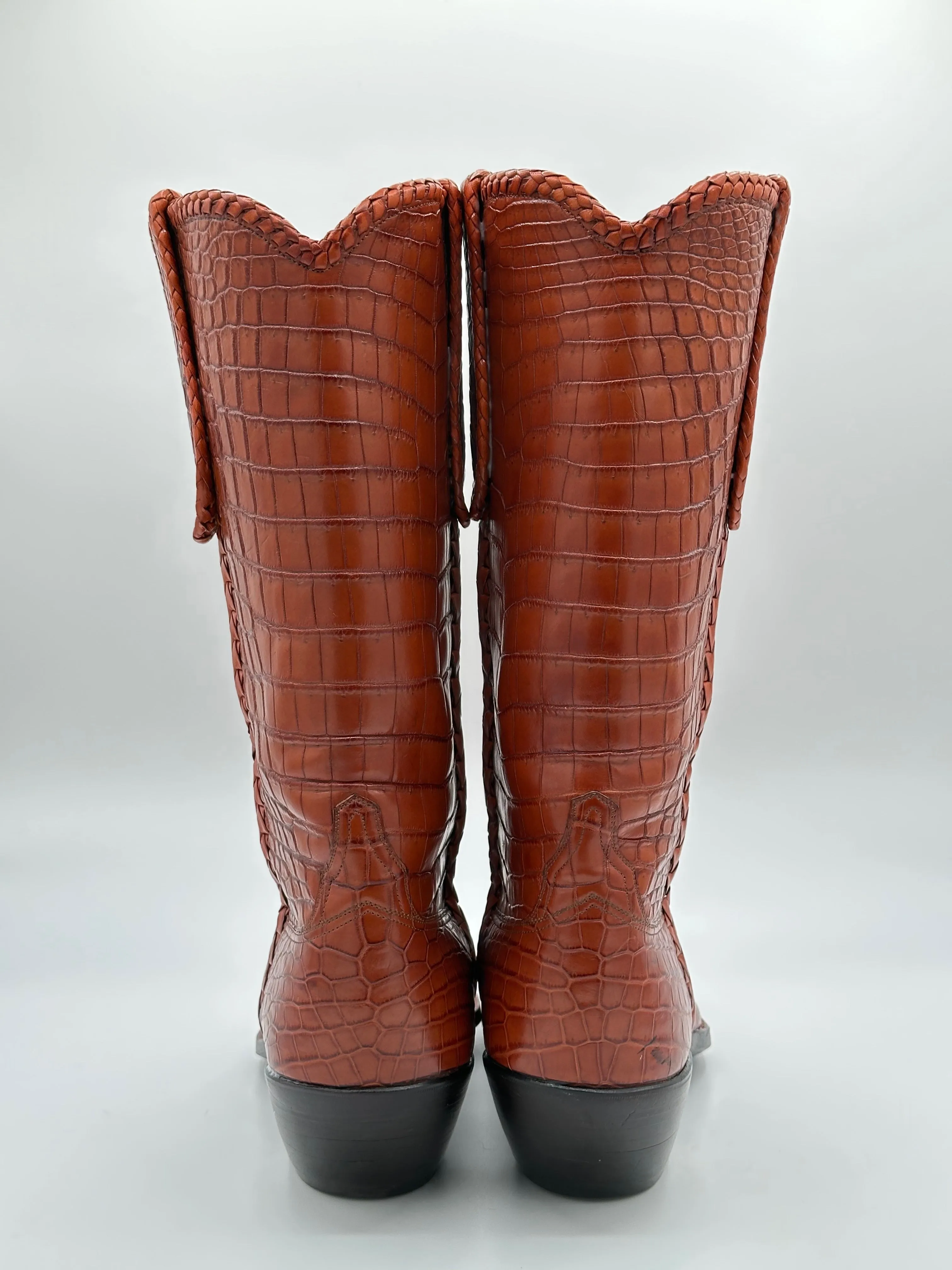 Littles Boot Company Custom Full Nile Crocodile Cowboy Boots size 9 D