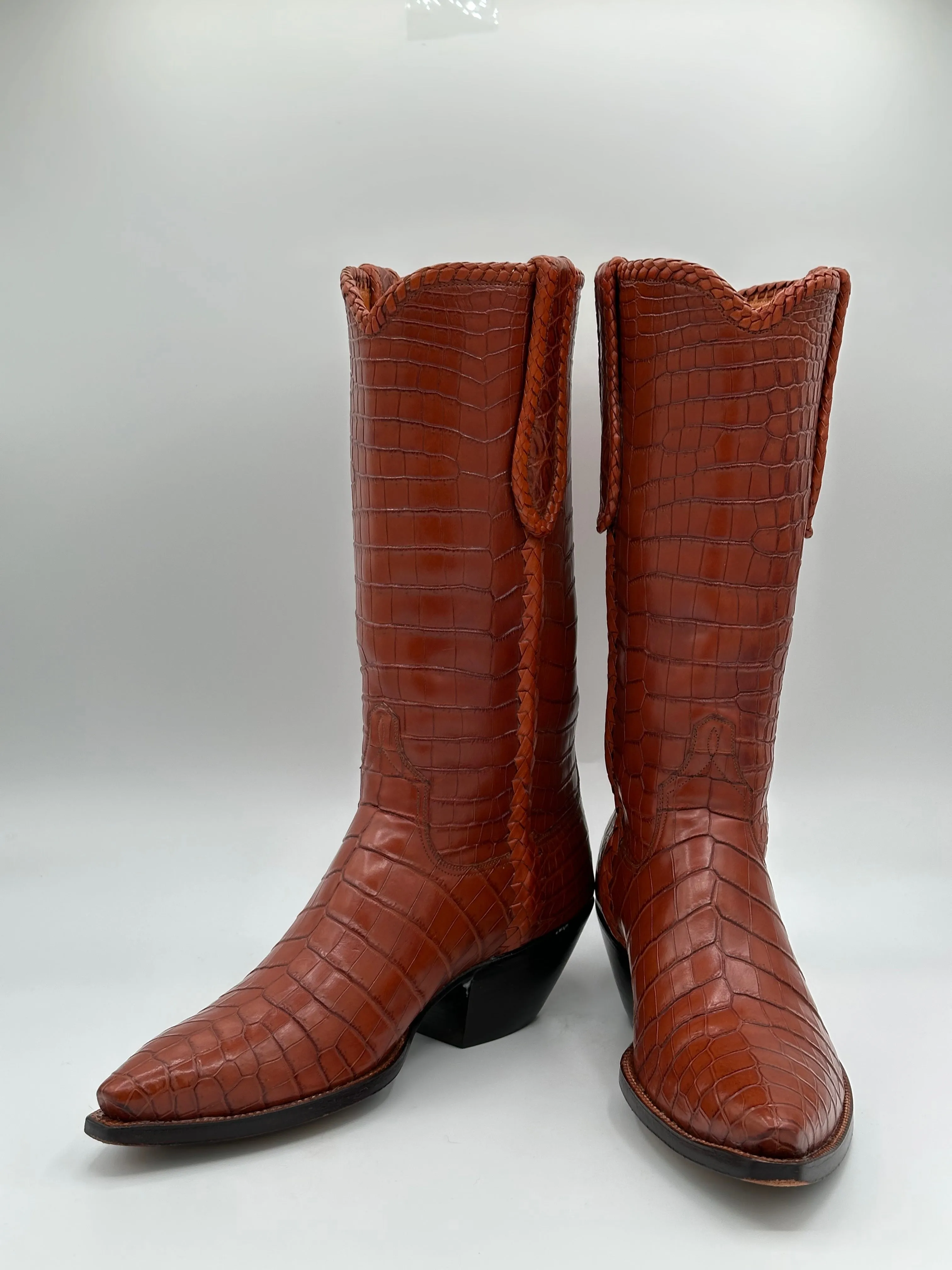 Littles Boot Company Custom Full Nile Crocodile Cowboy Boots size 9 D