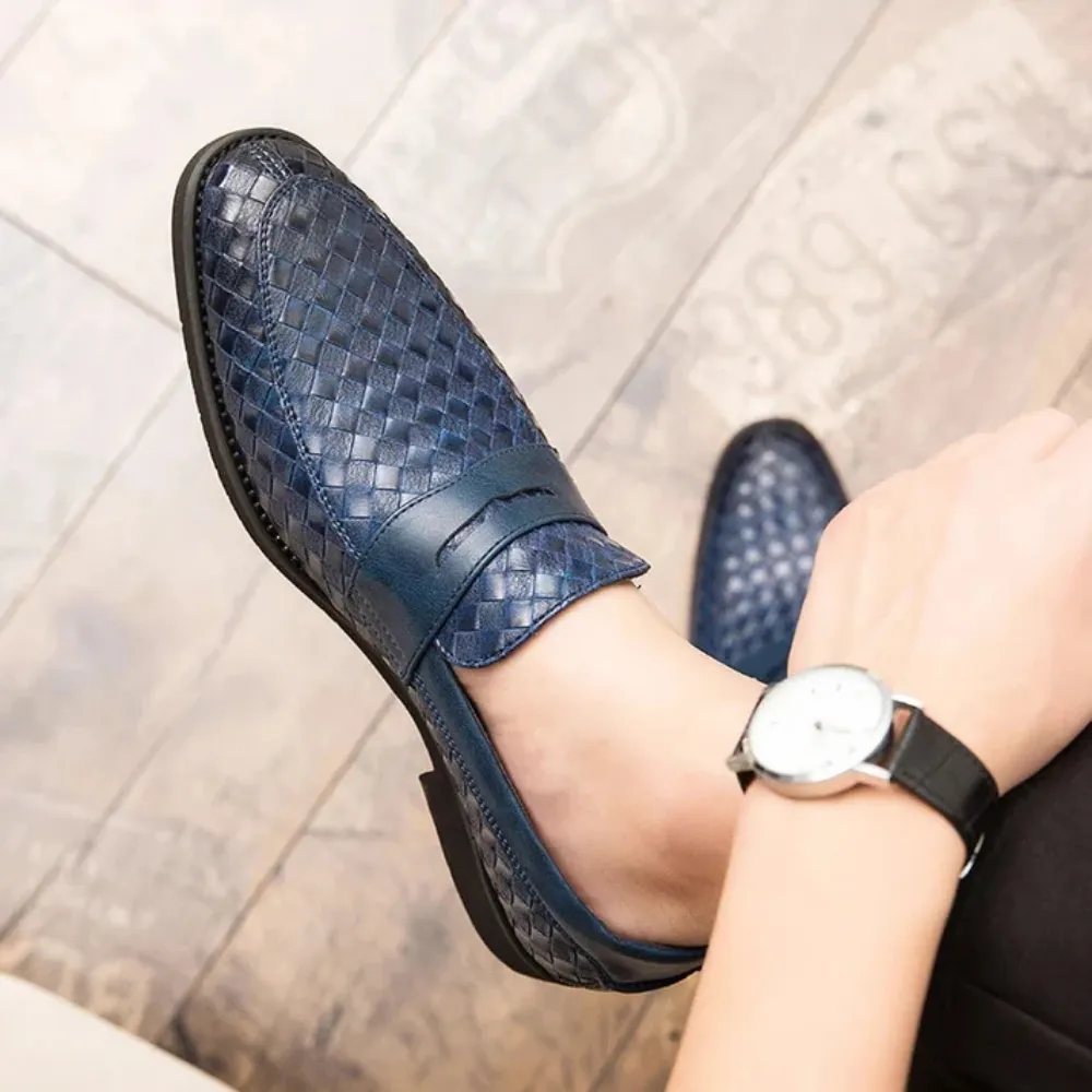 Luca Woven Leather Loafers