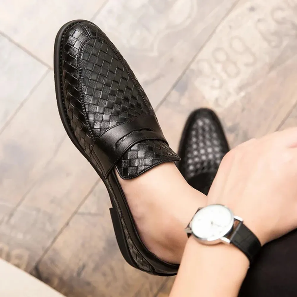 Luca Woven Leather Loafers