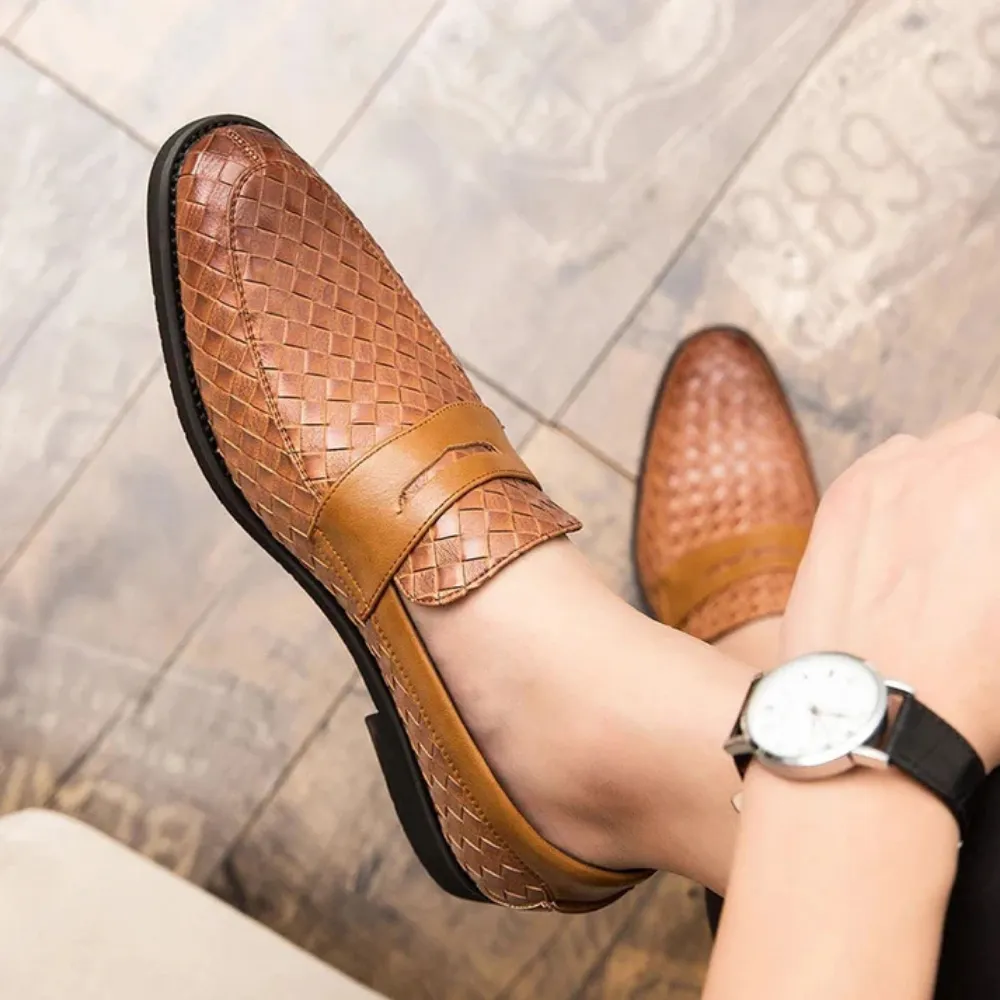 Luca Woven Leather Loafers