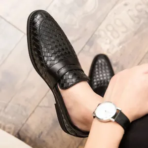 Luca Woven Leather Loafers