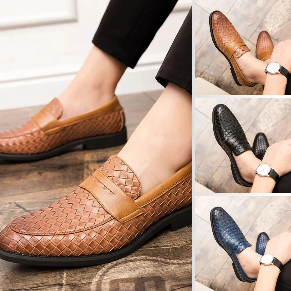 Luca Woven Leather Loafers