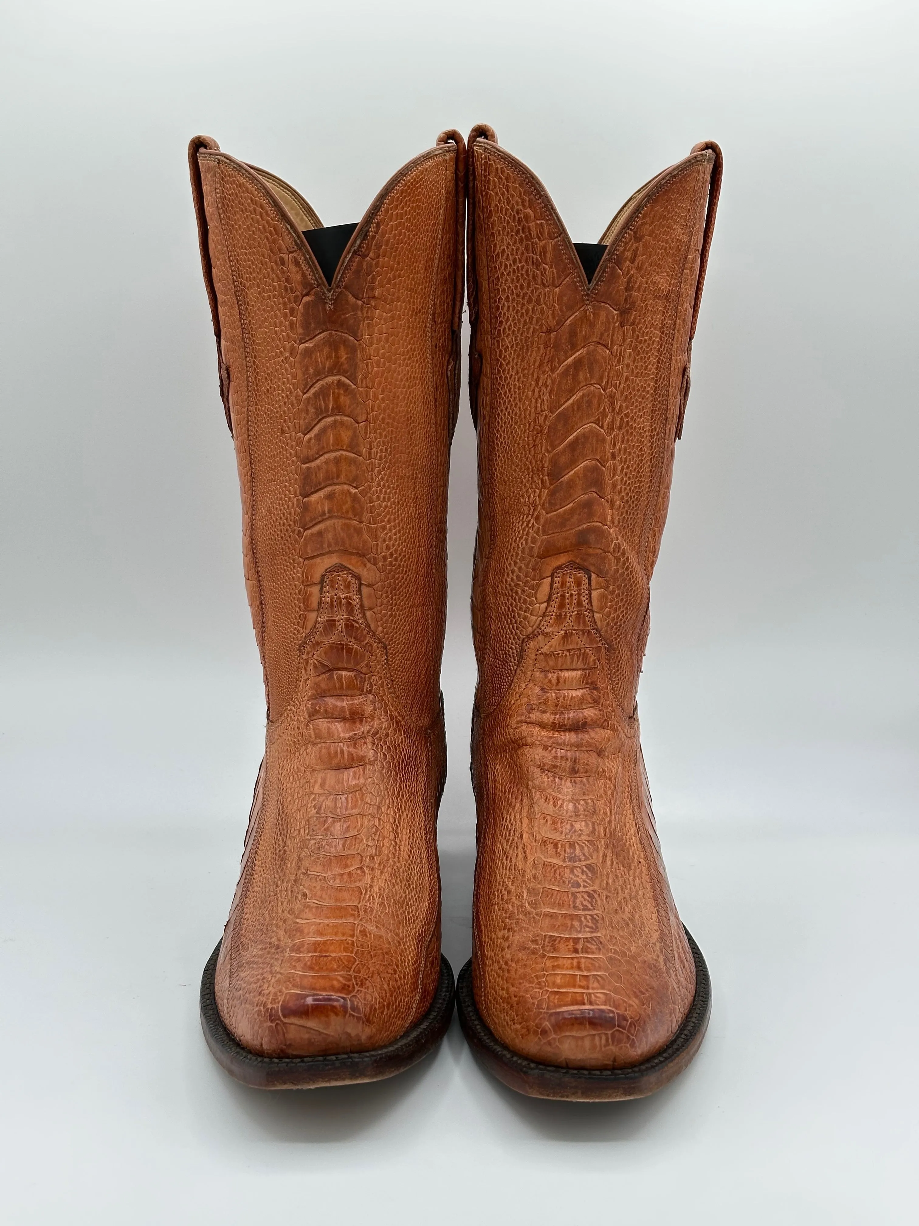 Lucchese ANDERSON Full Ostrich Leg Cowboy Boots size 9.5 D