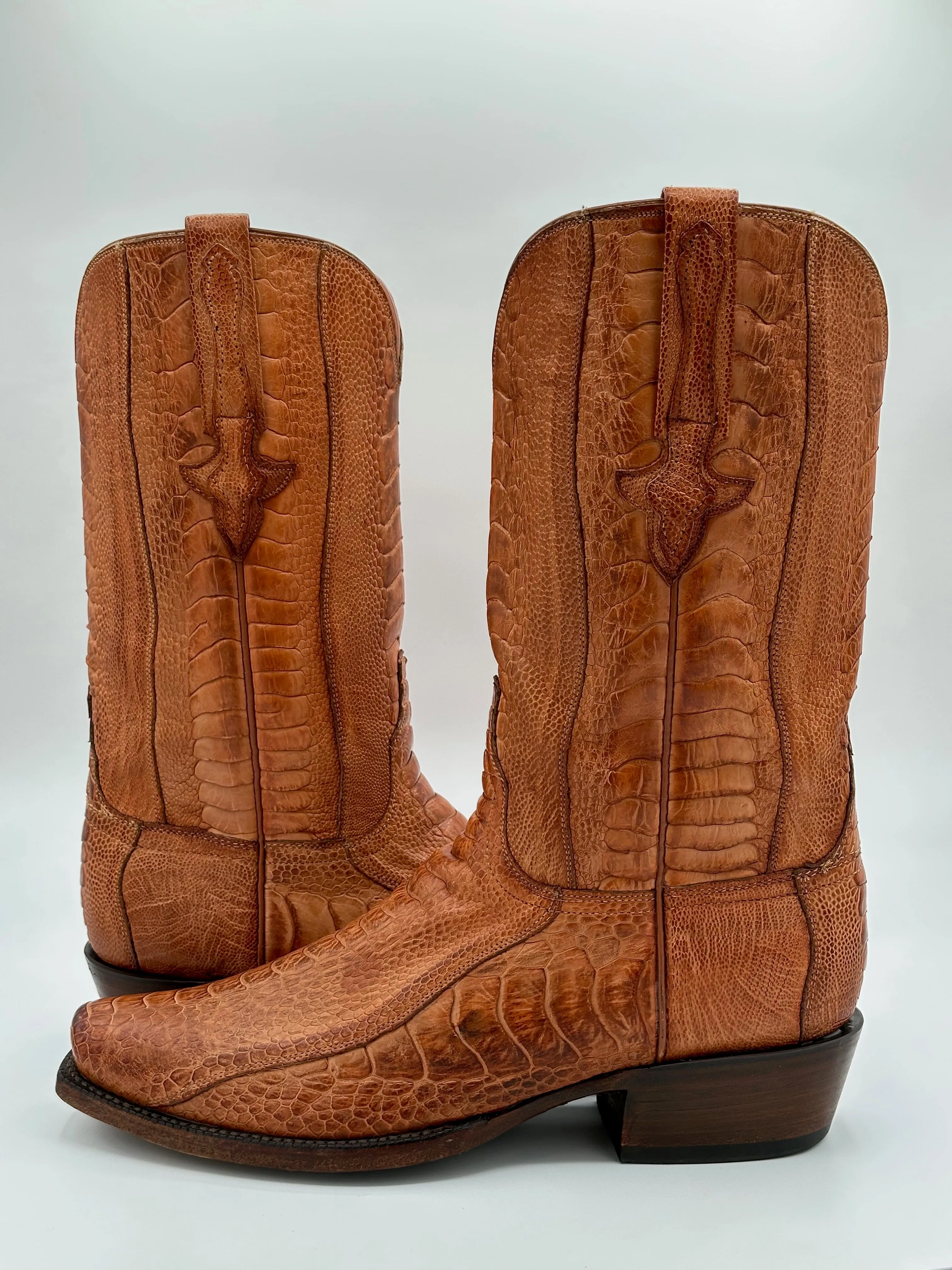 Lucchese ANDERSON Full Ostrich Leg Cowboy Boots size 9.5 D