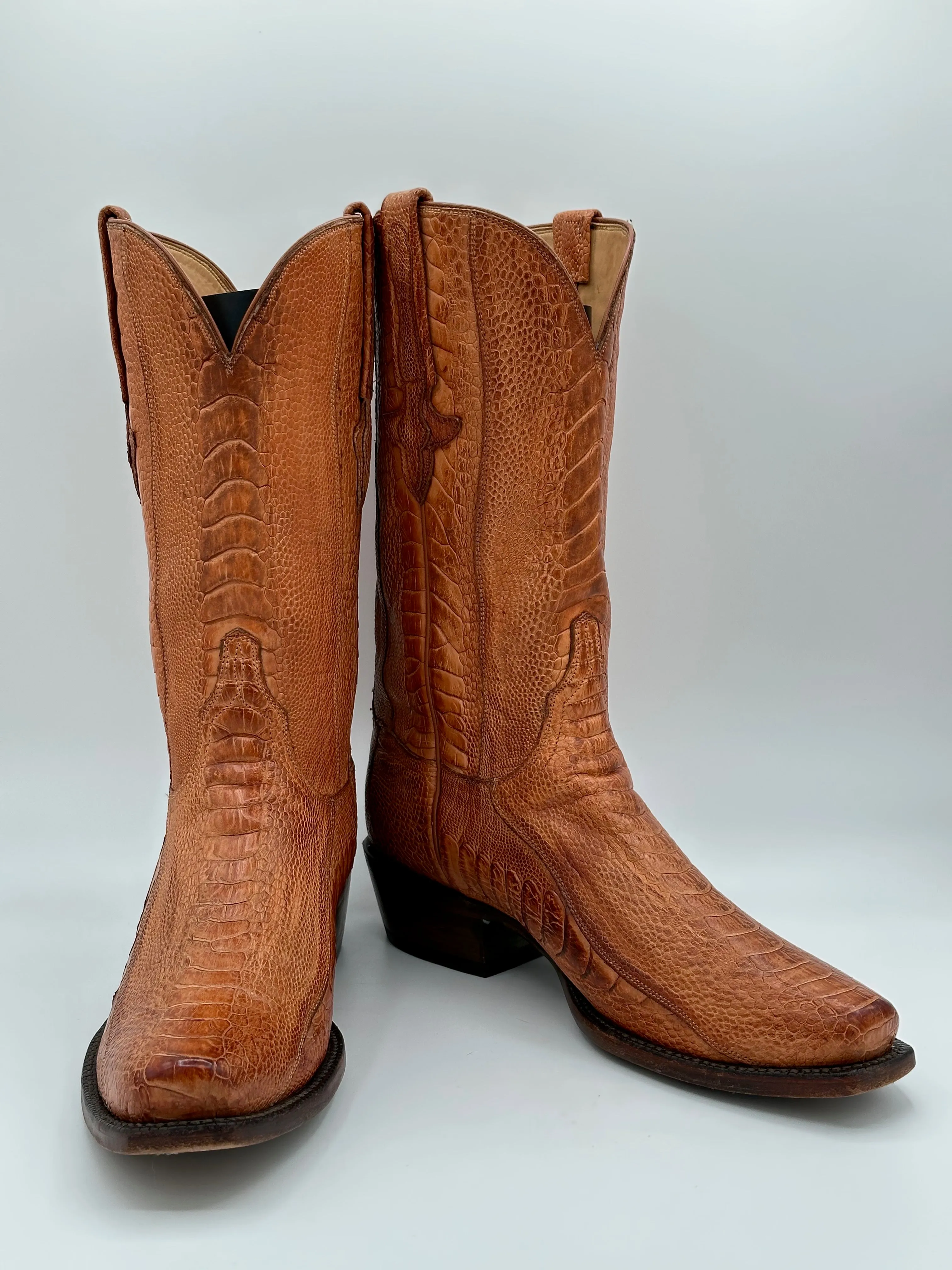 Lucchese ANDERSON Full Ostrich Leg Cowboy Boots size 9.5 D