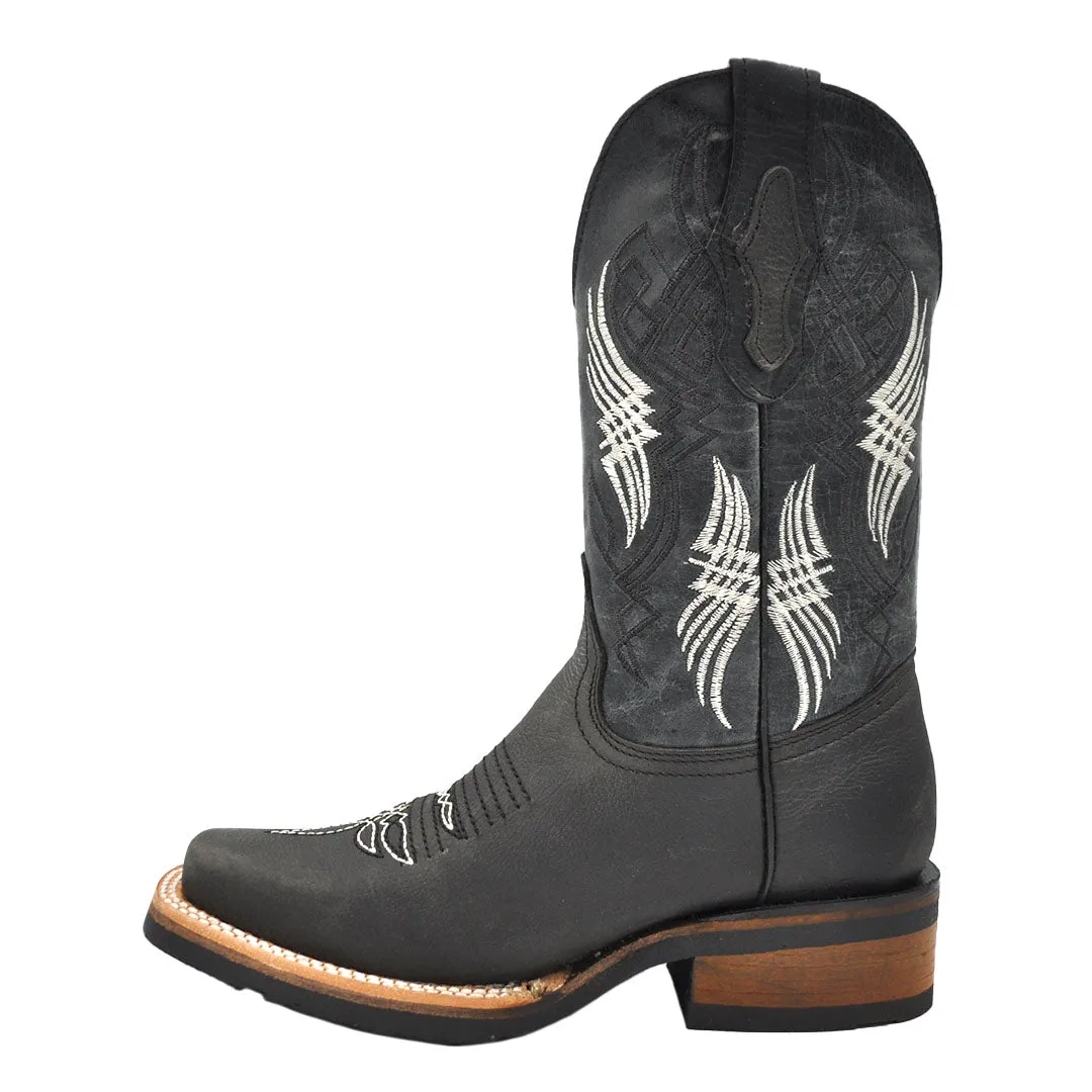 Luma Youth Kid's Rodeo Square Toe Black Western Boots