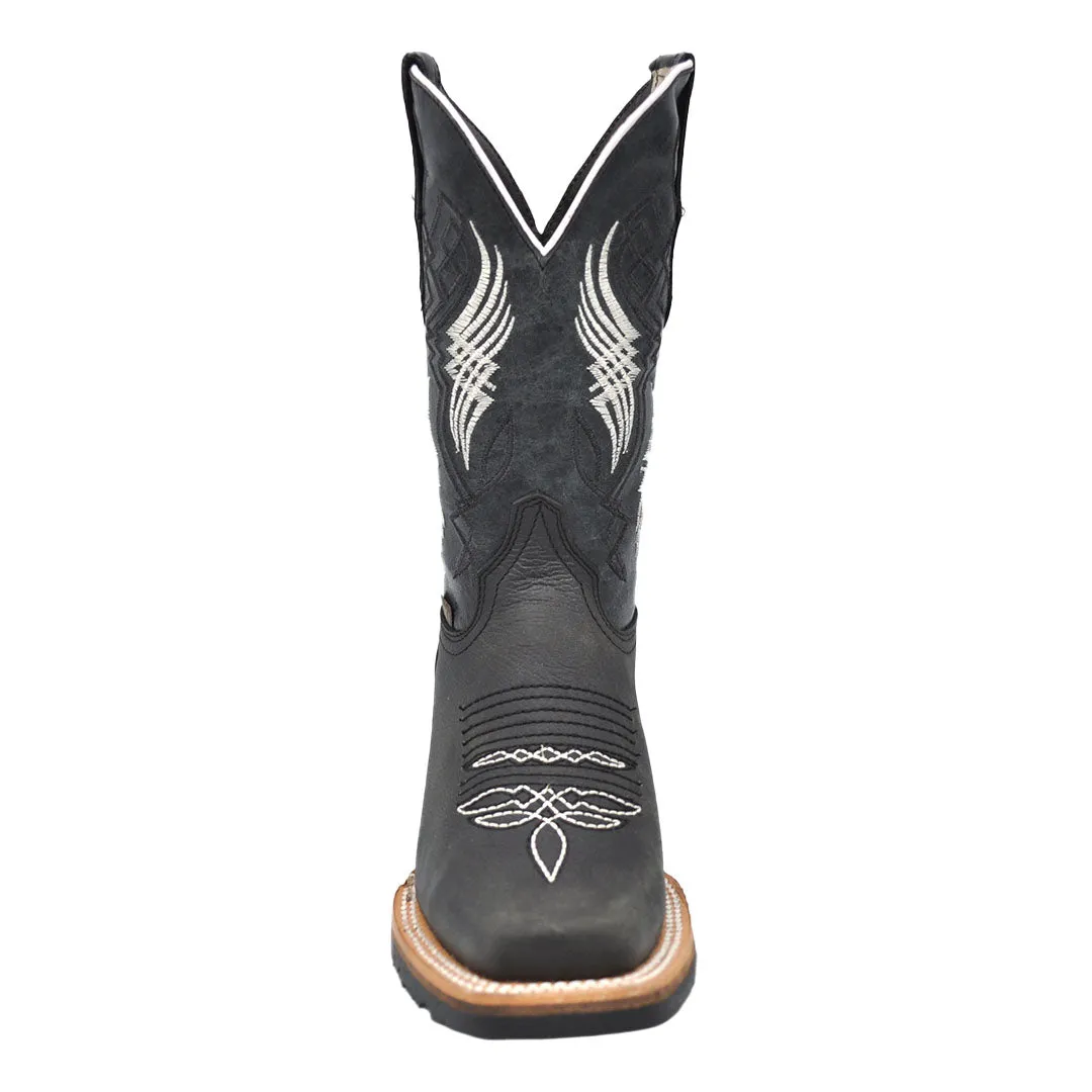 Luma Youth Kid's Rodeo Square Toe Black Western Boots