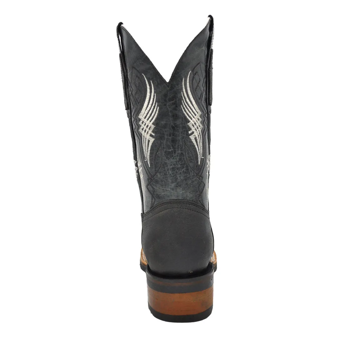 Luma Youth Kid's Rodeo Square Toe Black Western Boots