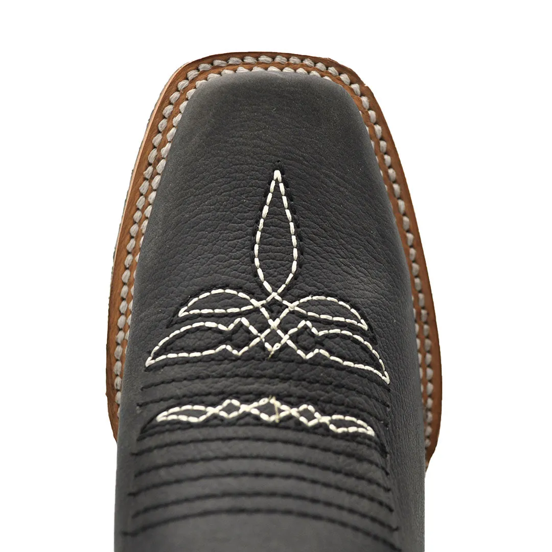 Luma Youth Kid's Rodeo Square Toe Black Western Boots
